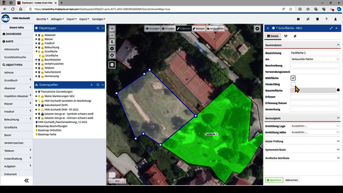 Grünflächen verwalten & Pflegemaßnahmen durchführen in rmDATA Smart Infra.