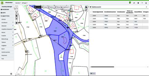 Inventory Manager, Anzeige tagesaktueller Grundstückskataster