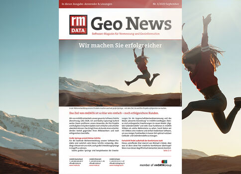 Cover der Zeitschrift Geo News mit dem Titel Geo News und dem Slogan 'Wir machen Sie erfolgreicher'. Im Vordergrund springen zwei Personen vor einer verschneiten Berglandschaft bei Sonnenlicht.