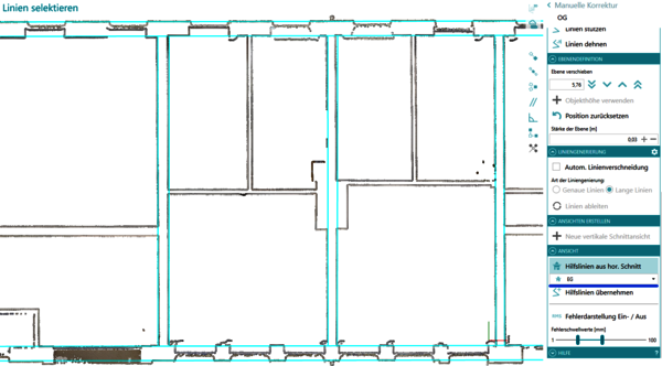 NEU: Anzeigen von Wandlinien des Erdgeschosses im Obergeschoß (o); Anpassen und Übernehmen von Tür- und Fensterabmessungen (u)