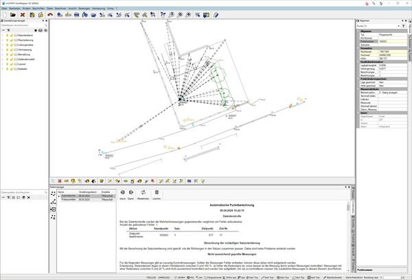 Die automatische Punktberechnung unterstützt Sie nicht nur bei der Auswertung der Messdaten, sondern auch bei der Qualitätssicherung und der Planerstellung.