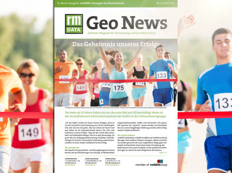 Cover eines Magazins Geo News mit einer Gruppe Läuferinnen und Läufer, die bei einem Wettlauf die Ziellinie überqueren. Die Läufer tragen Startnummern; der Hefttitel lautet „Das Geheimnis unseres Erfolges“.