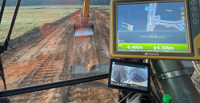 DGM aus rmDATA GeoMapper als Grundlage für Baggersteuerung 