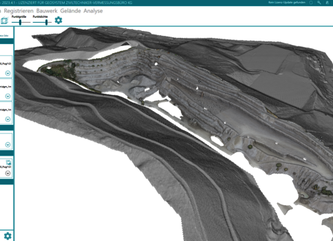 Beim Ermitteln von Kubaturen großer Schottergruben bewährt sich der Workflow aus rmDATA 3DWorx und GeoMapper