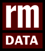 Logo mit den weißen Buchstaben „rm“ oben und „DATA“ unten auf rotem Hintergrund.